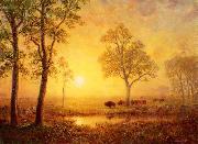 Albert Bierstadt Sunset on the Mountain Spain oil painting artist